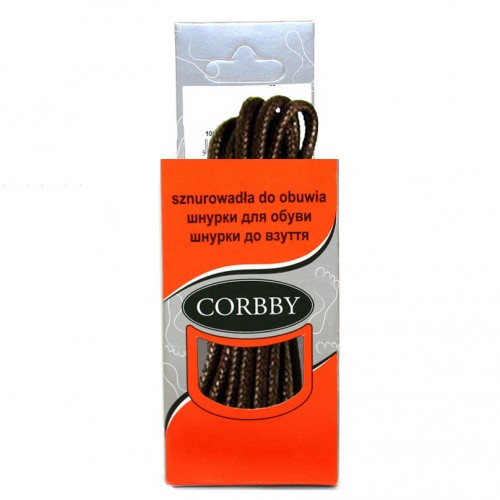 Шнурки для обуви 90см. круглые тонкие с пропиткой (012 - коричневые) CORBBY арт.corb5213c